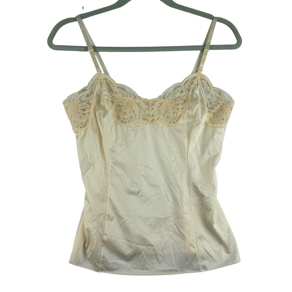 Vintage Wondermaid Non Cling Tricot 100% Antron Nylon Slip Cami Womens 34 USA